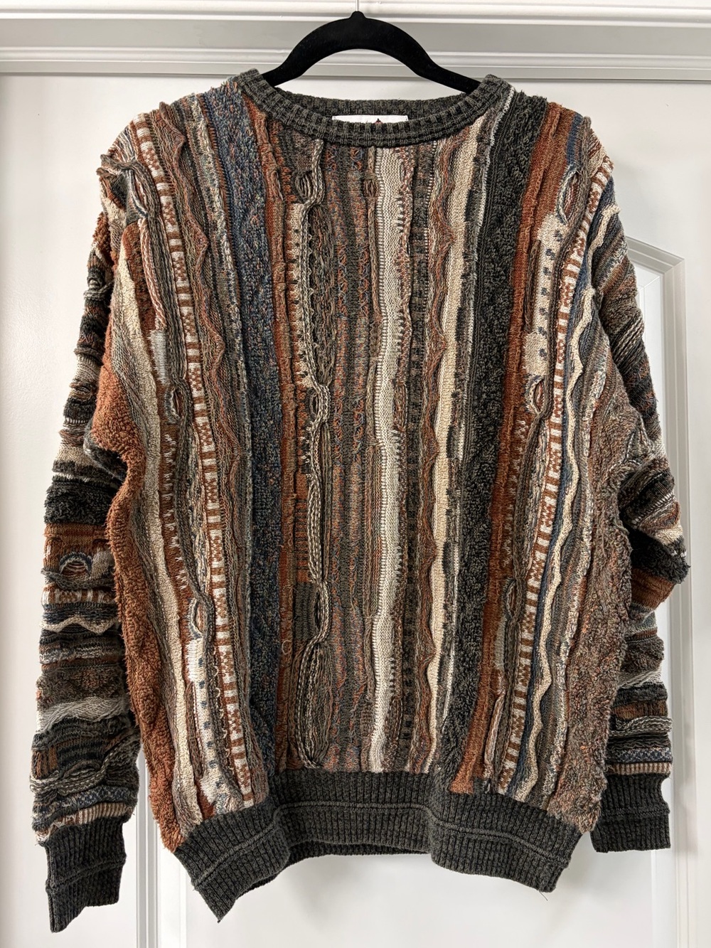 Florence Tricot 3D Knit Sweater Mens Med Vintage 80/90s Coogi Style Textured